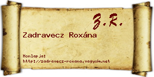 Zadravecz Roxána névjegykártya